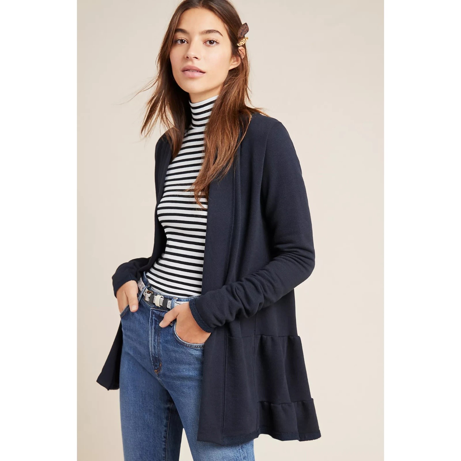 Anthropologie Lila Tiered Babydoll Cardigan Nwt Sz Med
